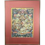 Antique Framed Tibetan Thangka