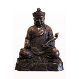 Large Chinese Bronze Seated Buddha Figure