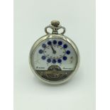 8 Day Hebdomas Silver Pocket Watch Visible Balance