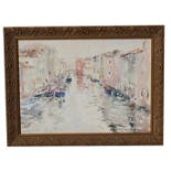 Signed, Watercolor of Venice Italy Canal