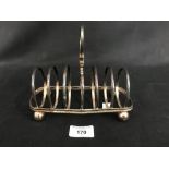 WHITE STAR LINE: First-Class Regent plate, six division toast rack engraved with house flag below