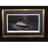 R.M.S. TITANIC: Limited edition print "The Last Sighting" signed by Millvina Dean & the artist Simon