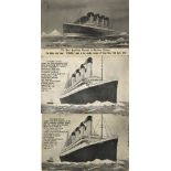 **R.M.S. TITANIC: Postally used postcards of the ill-fated liner, dated April 30th, May 3rd and