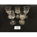 WHITE STAR LINE: Harlequin set of cordial glasses with house flag to front (5). 3ins.