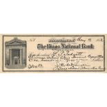 R.M.S. TITANIC: Unusual cheque made payable to Senator Lemuel Padgett Chairman of the Nation's