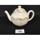 WHITE STAR LINE: John Maddock & Sons teapot decorated with flowers and marked with intertwined