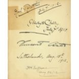R.M.S. TITANIC: Rare multi signed Titanic album sheet, dated July 7th 1912. Two of the most