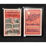 WHITE STAR LINE: Promotional poster "Are You Taking a Holiday this Year?" and "New Cabin Service