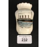 R.M.S. TITANIC: Post-disaster Carlton china ceramic pot commemorating the sinking.