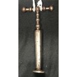 Corkscrews/Wine Collectables: 18th cent. Steel screw with simple beaded handle and sheath with