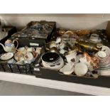 20th cent. Ceramics: Meat ovals, tureen and cover, sugar bowls, collectors' plates. Coalport, '