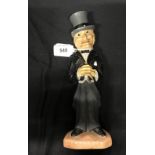 Corkscrews/Wine Collectables: American novelty two part screw with bell cap, a male figure in