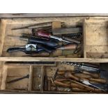 The Thomas E Skidmore Collection: Tools - carpenters box including screw drivers, wood and iron