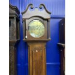 Clocks: Early 19th cent. Oak eight day longcase clock. Circular brass dial. Thomas Edwards of