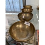 The Thomas E Skidmore Collection: Chinese - Early 20th cent. bronze rice bowls, internal cast