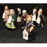 Royal Doulton: Dickens Series. Tiny Tim, Trotty Veck, Pecksniff, Little Nell, Stiggins, Sairey