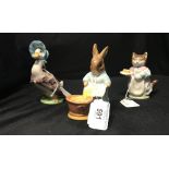 20th cent. Ceramics: Beswick, Ribby, Cecily Parsley, Jemima Puddle Duck.(3).