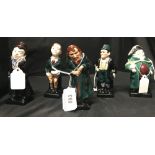 Royal Doulton: Dickens Series. Bill Sykes, Bumble, Fagin, Artful Dodger, Oliver Twist Scrooge (6).