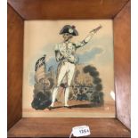 *A rare early Victorian tinsel print Admiral Lord Nelson. The engraving layered with silk, colour