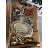 Brass & Plated Ware: Includes bread basket, goblets, toast rack, trays, trivet, vases, cranberry