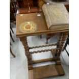 19th cent. Lectern on barley twist column and stretchers. Plus brass bound 'Brown's Old and New