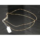 Gold Jewellery: Neck chains box link mark 9ct. 375. Length 20ins. x 2. 22gms.