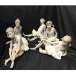 Nao Lladro. Ballerinas in different poses. (5).