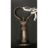 Corkscrews/Wine Collectables: 18th cent. Steel pocket screw. French coat of arms on base, steel