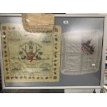 Militaria: WWI Linen and lace souvenir napkins for the victory of Jutland, souvenir of Ypres and