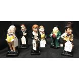 Royal Doulton: Dickens Series. David Copperfield, Mr Micawber, Tony Weller, Captain Cuttle, Uriah