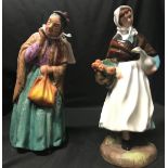 20th cent. Ceramics: Royal Doulton, Country Lass H.N. 1991, and Bridget H.N. 2070.