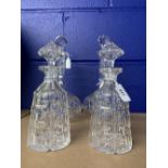 The Thomas E Skidmore Collection: 19th cent. Cut glass - wine decanter, bulbous base, engraved