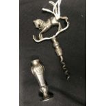 Corkscrews/Wine Collectables: Dutch pocket screw, rocking horse handle, squared baluster shank