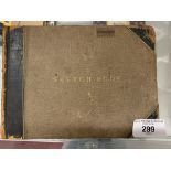 Charles Little: Sketch book from 1882 - 1889 mainly pencil drawings with notations, ¾ leather