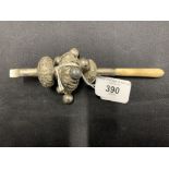 The Thomas E Skidmore Collection: Chinese export silver - children's teething rattles, 4 bells, 3