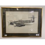 Aircraft: PHO Smith. A sketch of an RAF Whirlwind WWII fighter. Dated 24-07-42. 15ins. x 10ins.