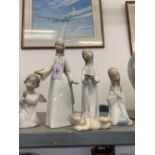 20th cent. Ceramics: Lladro 'The Fairy Godmother' (a/f) No. 4595. 11ins. 'Angel Praying'. 5¼ins. '