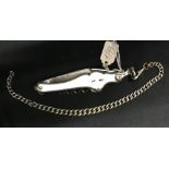 Corkscrews/Wine Collectables: Hallmarked silver waiter's friend. Steel blade, foil cutter, and