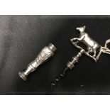 Corkscrews/Wine Collectables: Early 18th cent. Dutch silver screw for drawing small corks. The