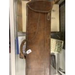The Thomas E Skidmore Collection: Shooting & hunting - Shot gun case, tan leather with carrying