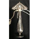 Corkscrews/Wine Collectables: 18th cent. Dutch silver screw for drawing small corks. The handle with