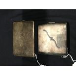 The Thomas E Skidmore Collection: Chinese export silver cigarette case, engraved "Good Luck" with