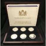 Coins: Silver proof Jersey £5 coin x 6, 2015 limited 130-250.