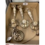 The Thomas E Skidmore Collection: Chinese export silver table decoration, trumpet holders, floral