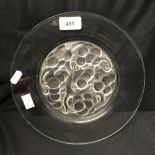 Lalique "Cave Raisins" plate. R. Lalique embossed mark. Dia. 9½ins.