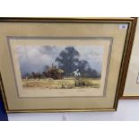 David Shepherd: 20th cent. Prints, signed limited edition "While the Sun Shines" 151/850 & "The Last