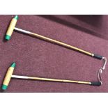 *Two 'El Taquero' mid century polo mallets with mana cane shafts and hard wood mallets.