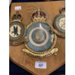 Militaria: Group of four plaques from RAF Calshot, all show the King's Crown, with two being Royal