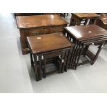 20th cent. Oak graduated nest of three tables. Largest 19ins. x 13ins. x 19ins.