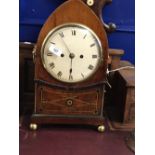 Clock: 19th cent. Mahogany Gothic Arch bracket clock, signed Debois and Wheeler, Grays Inn Passage